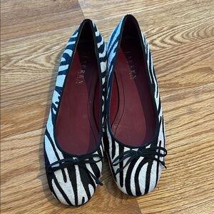 Lauren Ralph Lauren Zebra Print Ballet Flats
